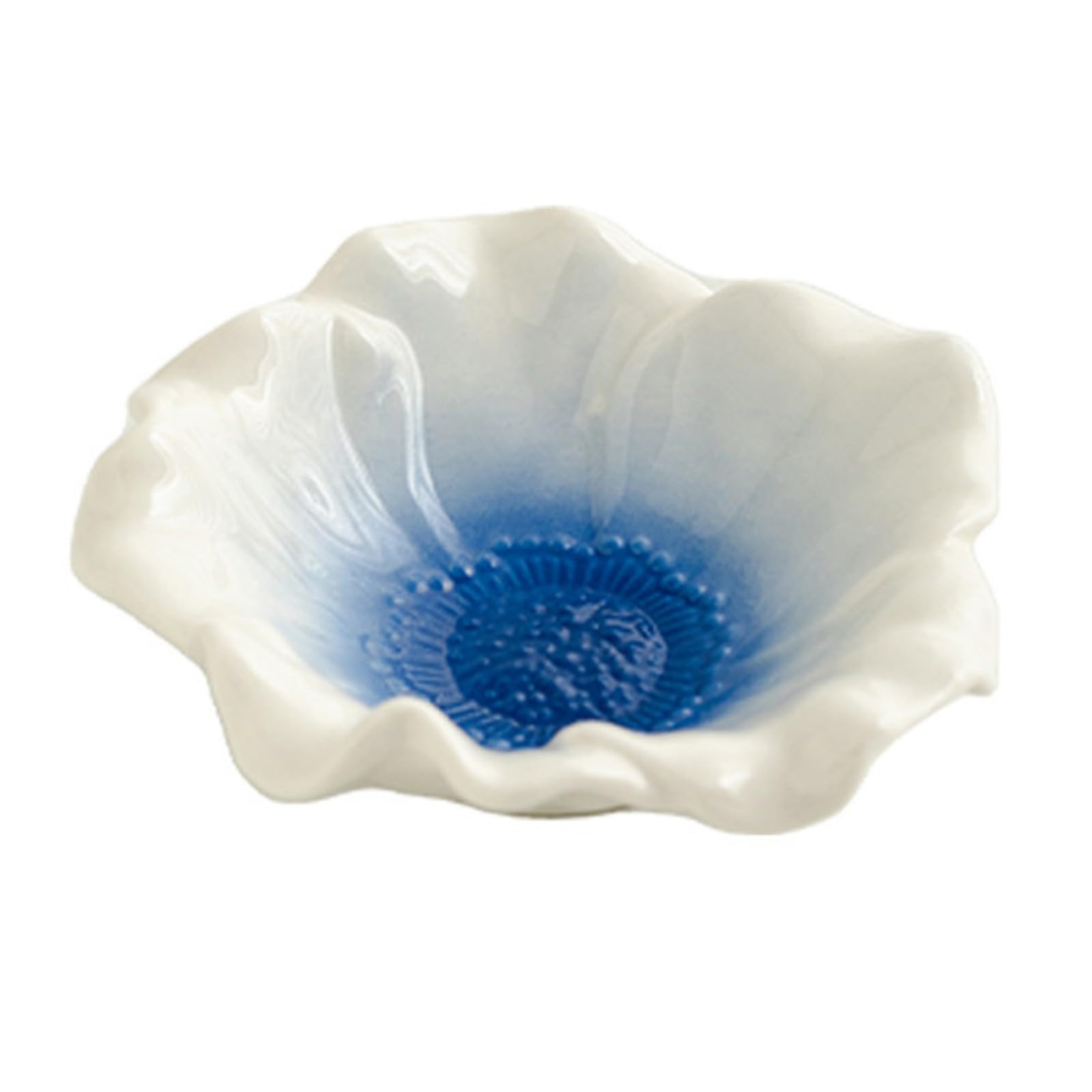 YWLUUOO Ceramic Floral Gradients Tray with Nonslip Base for Jewelry Organization and Modern Art Decoration Storage Flower Shaped Storage Plate