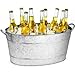Tablecraft Galvanised Steel Oval Beverage Tub 21ltr | Party Tub, Drinks Pail, Beer Bottle Cooler