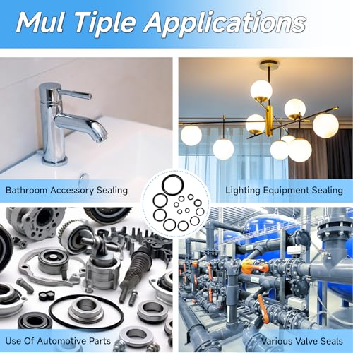 400 Stücke O Ring Sortiment, Ø 4-30 mm – Dichtungsringe Set NBR Gummidichtung, O-Ringe, Dichtungen für Sanitär, Wasserhahn, Dichtringe Gummi, O-Ring Set, Gummiringe verschiedene Größen