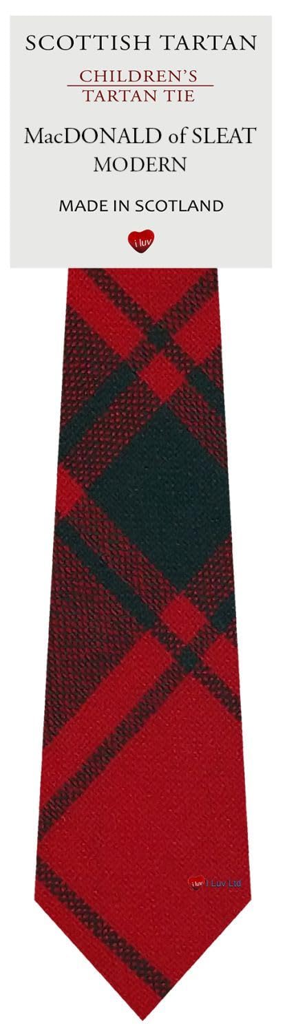 I LUV LTD Boys All Wool Tie Woven And Made in Scotland in MacDonald of Sleat Modern Tartan