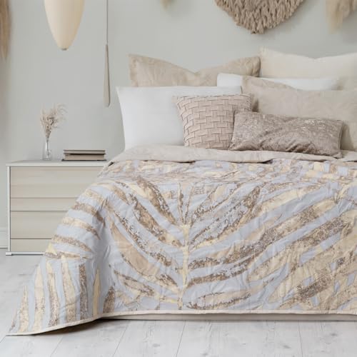 Lista de Colchas Coppel disponible en línea para comprar. 46 ESQUIMAL Edredón Ligero Pinsonic Estampado/Liso Doble Vista con Fundas de Almohada - Colcha Reversible Ideal para Cualquier Temporada del año (Acre, Ind)