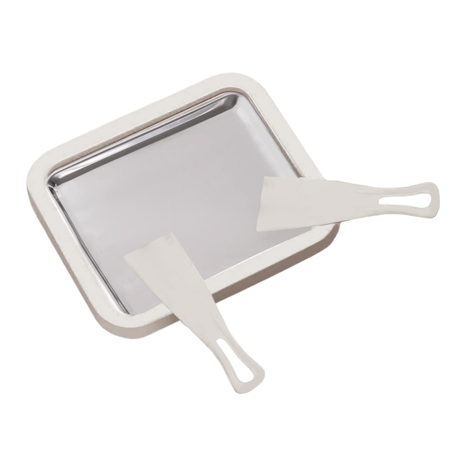Instant Rolled Ice Cream Maker Pan Stainless Steel Frozen Dessert Maker Tray White | Ice Cream Makers | Small Kitchen Appliances | Kitchen Dining & Bar-image-9