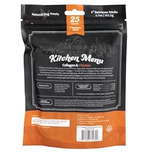 Chicken Collagen Sticks for Dogs, Dog Chews Long Lasting, Rawhide Free, 25 Count, Bully Sticks for Large, Medium, and Small Dogs