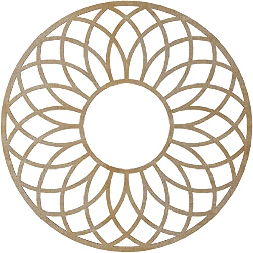 Image of Ekena Millwork 32 inchOD x 11 inchID x 3 /8 inchT Cannes Wood Fretwork Pierced Ceiling Medallion, Hickory