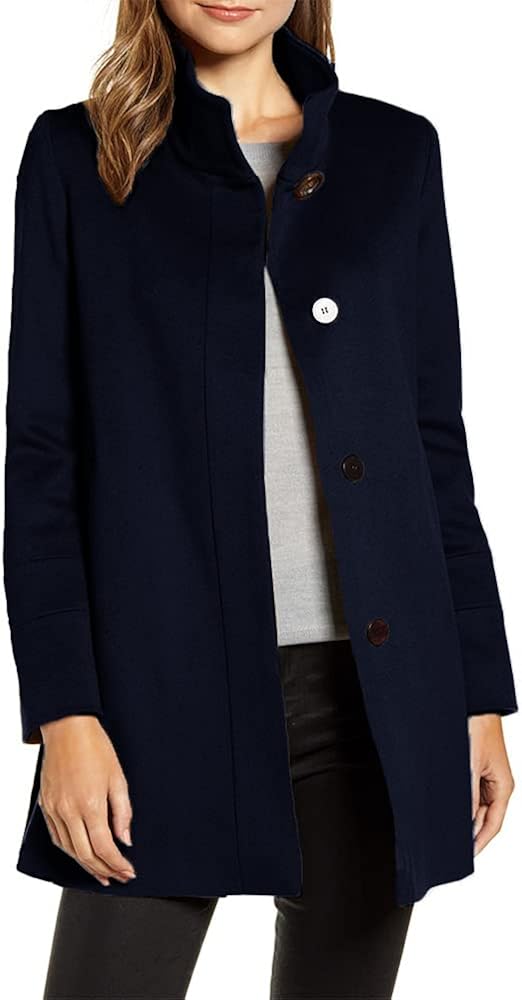 wool stand collar coat