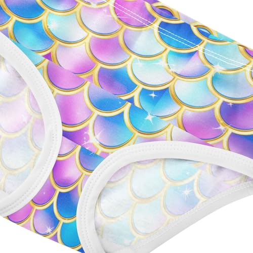 Joisal Neon Mermaid Scales Little Girl Panties Girls Underwear Toddler Cotton Pattern Kids Briefs Undies 2t4