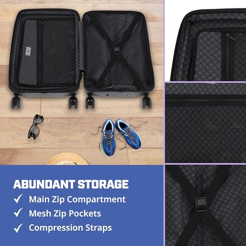 FUL BT21 22.5 Inch Carry On Luggage, LINE Friends Hardshell Rolling Suitcase with Spinner Wheels, White3