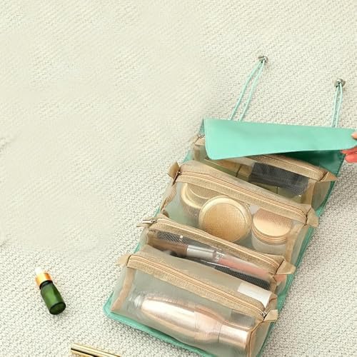 ZBDZSW - Juego de Neceser de Viaje para Maquillaje, Organizador de cosméticos portátil de Gran Capacidad, Desmontable, con Correa para el Hombro, Bolsa de Viaje Enrollable para Maquillaje