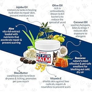 Natrulo Pet Paw Balm for Dog – Natural Healing Ointment for Itchy Paws, Grooming, Allergy Relief, Repair, Pad Protection – Soothing Unscented Shea Butter Moisturizer for Itching, Dryness, Licking 1oz