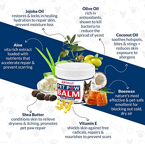 Natrulo Pet Paw Balm for Dog – Natural Healing Ointment for Itchy Paws, Grooming, Allergy Relief, Repair, Pad Protection – Soothing Unscented Shea Butter Moisturizer for Itching, Dryness, Licking 1oz Natrulo Pet Paw Balm for Dog – Natural Healing Ointment for Itchy Paws, Grooming, Allergy Relief, Repair, Pad Protection – Soothing Unscented Shea Butter Moisturizer for Itching, Dryness, Licking 1oz