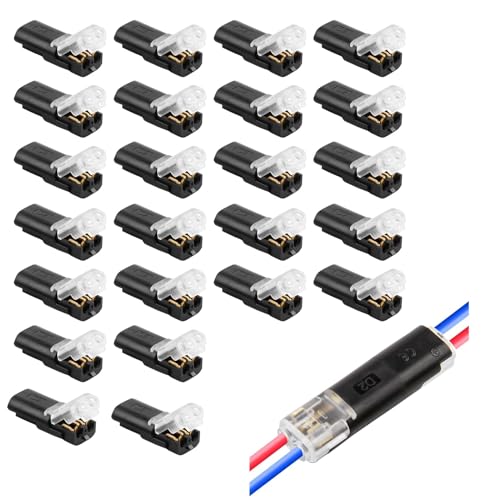 18 Connettori Impermeabili A 2 Poli Per Cavi 18-22 AWG – Scatto Rapido, Senza Spelatura, Per Auto E LED