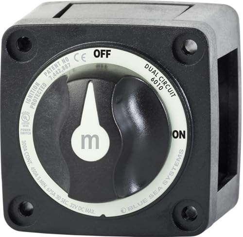 Image of Blue Sea Systems Mini Dual Circuit Battery Switch, Black, 6010200 m‑Series