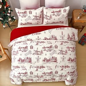 Dinjoychristmascomfortersetkingsizeredbeigesnowmanchristmastreeprintedpatternholidaybeddingset3piecessoftmicrofiberxmasnewyeargiftbedcomforter104x90 Urban Country Home Decor Dinjoy christmas comforter set king size red beige snowman christmas tree printed pattern holiday bedding set 3 pieces soft microfiber xmas new year gift bed comforter 104×90 urban country home decor