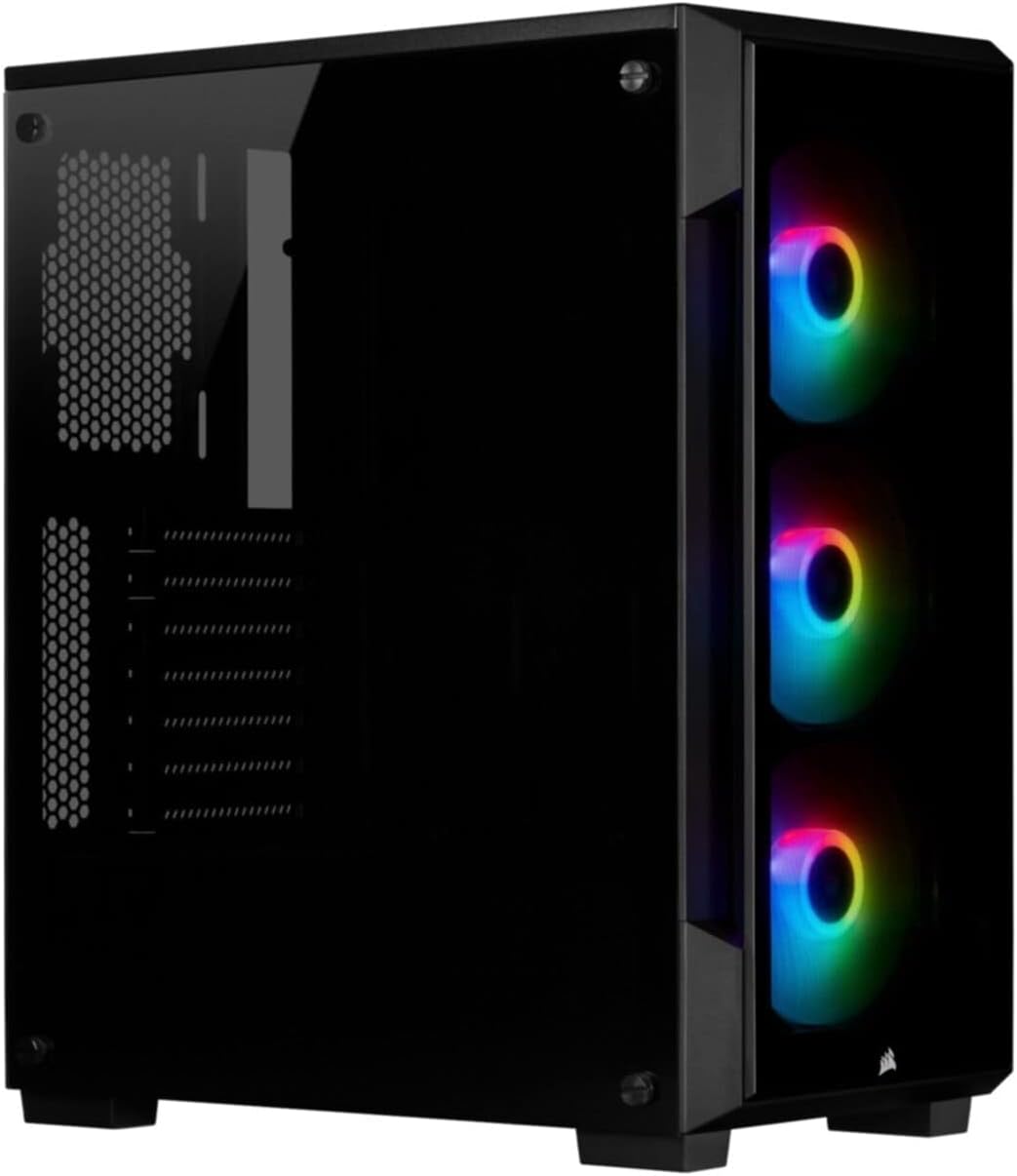 Corsair iCUE 220T RGB, Tempered Glass Mid-Tower ATX Smart Gaming Case, Black