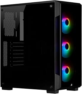 Corsair iCUE 220T RGB, Chasis Semitorre Inteligente ATX con Cristal Templado, Color Negro