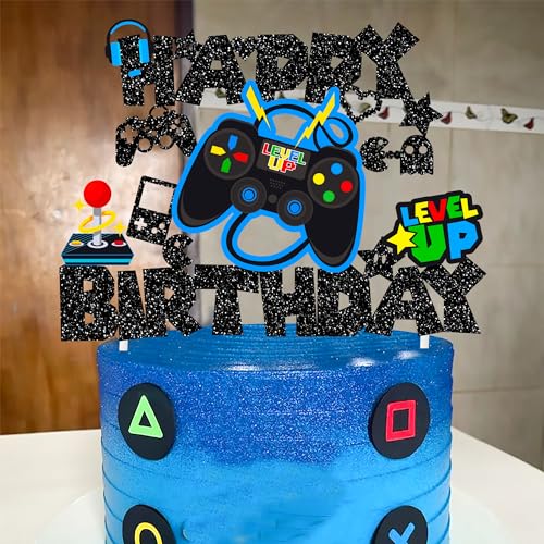 Umoni MONCT-191 Video Game Happy Birthday Cake Topper Glitter Game Controller Cake Pick Decoration Gamer Birthday Cake Decorations For Video Game Controller Themed Kids Birthday Party Baby Shower Supplies thumb #7
