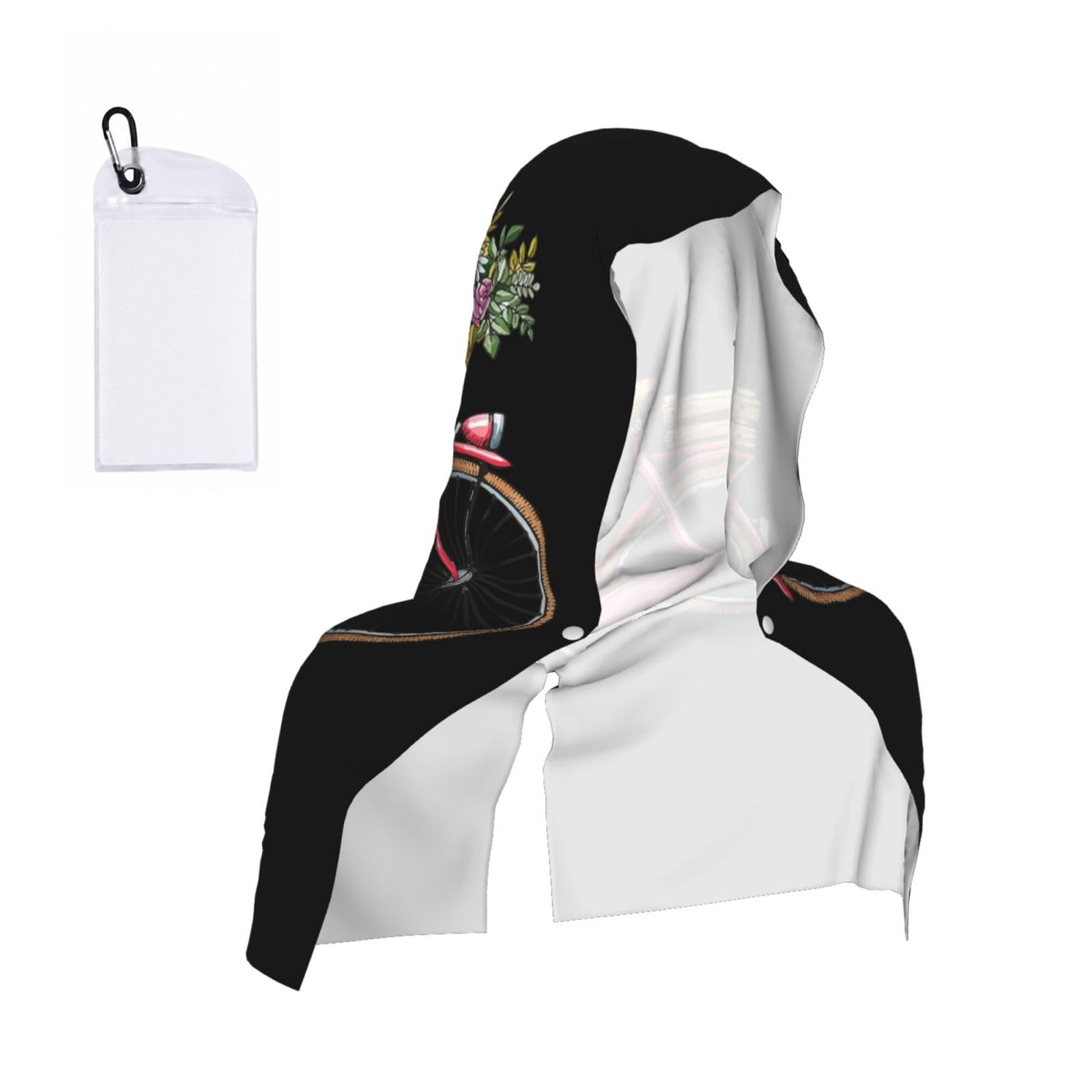 ESNAIUVCD Red Bicycle Print Multifunctional Cooling Hoodie Bandana Portable Sweat Absorbing Design For Beach Workouts Exercise Heat Relief Accessories