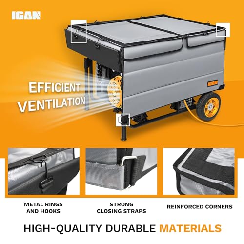 IGAN Generator Covers While Running for most 3500w-12000w Generators - Ultra Heavy Duty Generator Covers for Outside - Portable Waterproof Generator Cover, Generator Enclosure Outdoor Gray by IGAN - Image 3