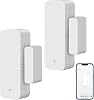 WiFi Door Sensor, Tuya Smart Door Window Sensor, Smart Window Sensor Real-time Alarm Compatible with Alexa Google Assistant,Home Security Door Open Contact Sensor for Business Burglar Alert (1 Pack)