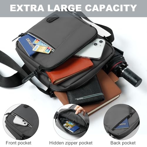 Aucuu Umhängetasche Schultertasche Herren, Wasserdichte Herrentasche zum Umhängen Messenger Bag mit Multi Tasche, Handytasche, Crossbody Bag für Alltag, Business Arbeit und Reise