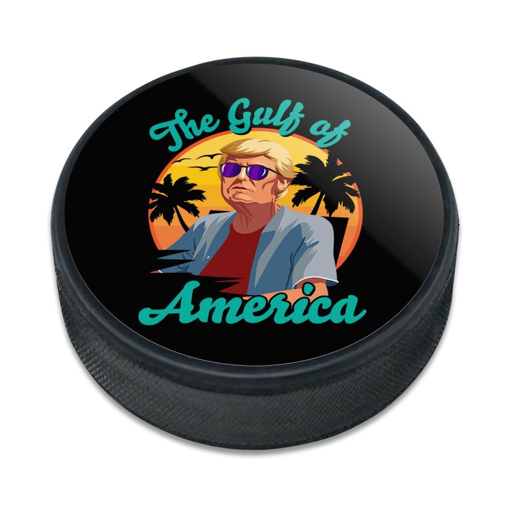 GRAPHICS & MORE Gulf of America Trump Ice Hockey Puck