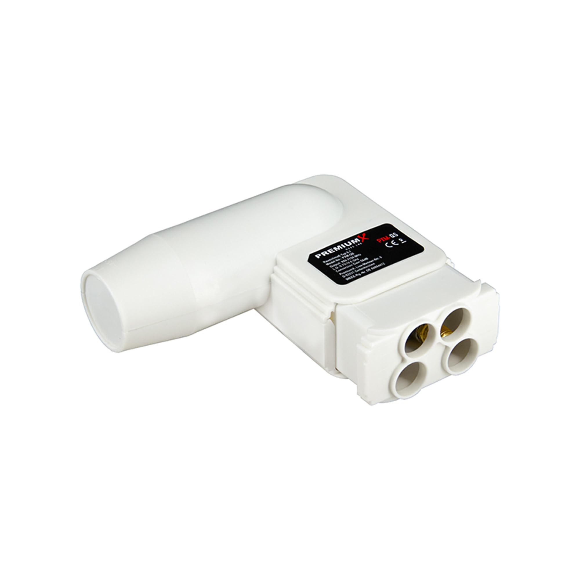 PremiumX Satelliten-Komplettanlage 100cm Satellitenschüssel Aluminium Anthrazit Quad LNB 8X F-Stecker, 1 SAT bis 4 Receiver