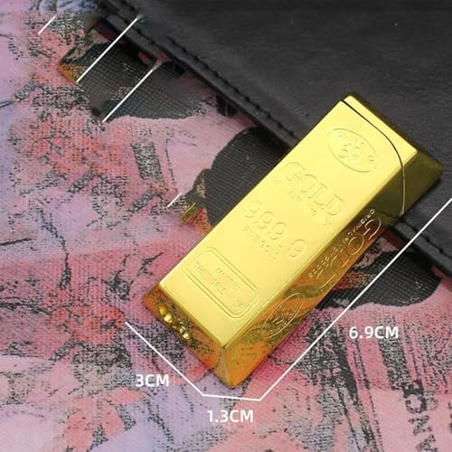 Encendedor metálico forma barra de oro reutilizable miniatura 6
