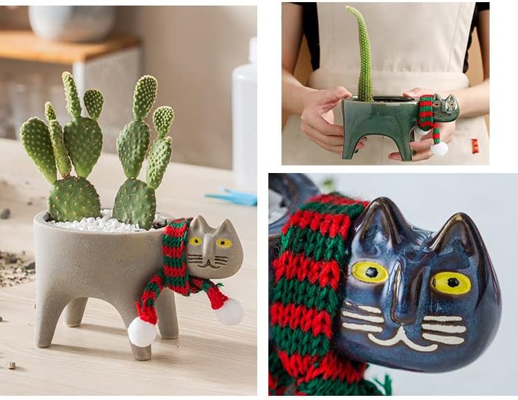 Miniatura 4 de Macetero para gatos, maceta para suculentas, macetas de cerámica, macetas de animales para plantas de interior para decoración de interiores del