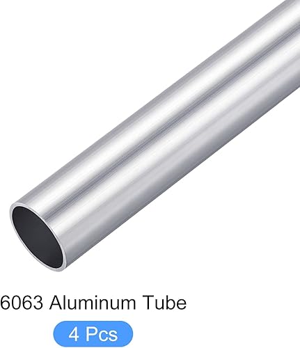 Miniatura 5 de METALLIXITY Tubo de aluminio 6063 (1.102 in de diámetro exterior x 0.984 in de diámetro interior x 7.874 in de largo), 4 piezas, tubo redondo de