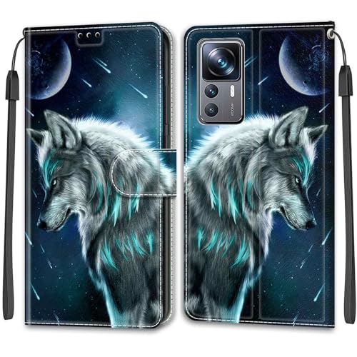 KENHONER Handyhülle für Xiaomi 12T / Xiaomi 12T Pro/Redmi K50 Ultra Hülle Premium Leder Flip Klappbare Stoßfeste Magnetische mit [Standfunktion] kompatibel Xiaomi 12T / 12T Pro/Redmi K50 Ultra