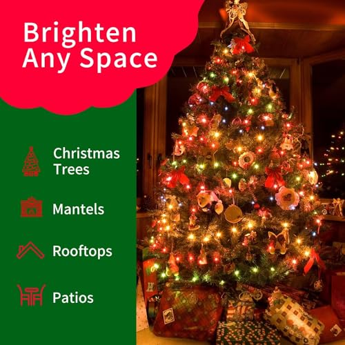 TWINGLEHOME Ultra-Bright Connect End to End Multi Christmas Mini Light 300L 63.8Ft(2Sets-Each 150L)UL Listed Incandescent Bulb String Light for Indoor Outdoor Holiday Garden Party Christmas Tree Decor by TWINGLEHOME - Image 3