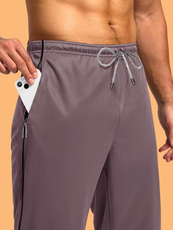Image of Pinkmint Men's Spandex Track Pant ll Stylish Regular Fit Track with Side Zip Pocket ll Gym Wear ll Yoga ll Sports (Pack of 1 | Available in Plus Size)