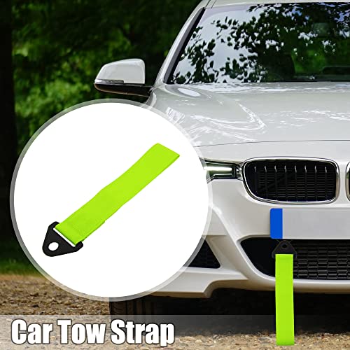 X Autohaux 2 Set Front Bumper Car Tow Strap Trim Trailer Belt With Rope Trailer Hook Nylon Green #TOP1