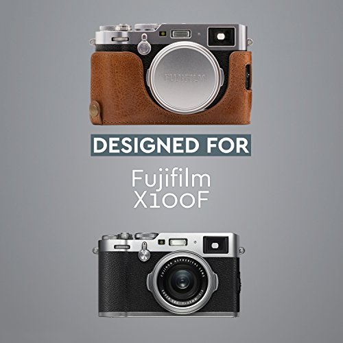 Megagear Fujifilm X100F Ever Ready Genuine Leather Camera Half Case And Strap, With Battery Access - Brown - Mg1282 #TOP5