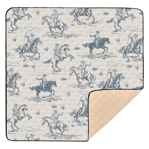 Selerdon Baby Play Mat Western Cowboy Horse Retro 50
