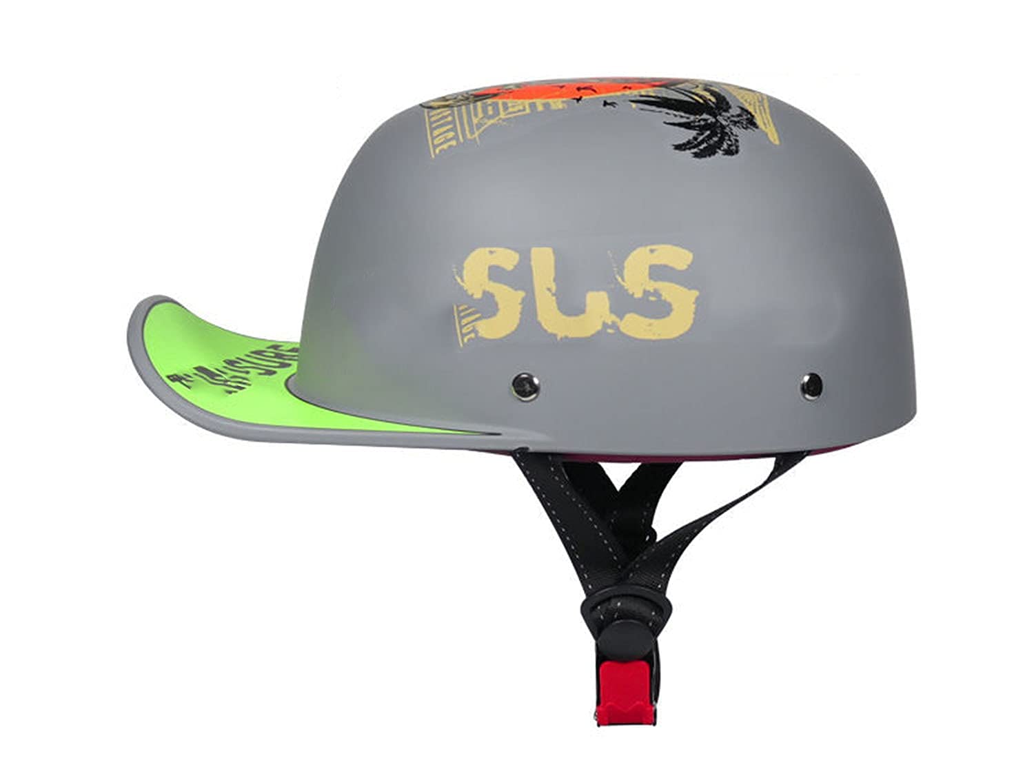 Mannen en Vrouwen Vintage Motorhelm Volwassen Retro Motorfiets Half Helm Persoonlijkheid Heldere Baseball Cap Modellering Open Helmen Cruiser Elektrische Scooter Chopper Bromfiets ECE Goedge