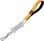 Feuille de chien pour chiens jusqu'à 250 Pound, lourd laisse de service faite de corde de fil enduite pour les chiens grands et moyens, câble dog tie Out avec poignée en silicone doux (Noir, 5FT)