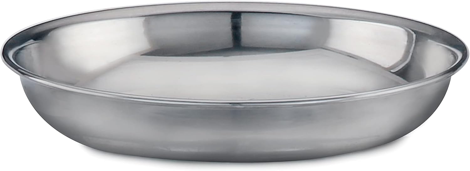 Vinod Stainless Steel Dinner Set | 4 Stainless Steel Plates, 8 Bowls, 8 Shiny Spoons, 4 Conical Glasses 4 Halwa Plates | Corrosion, Rust Resistant | Ideal For Indian Household | Eco-Friendly