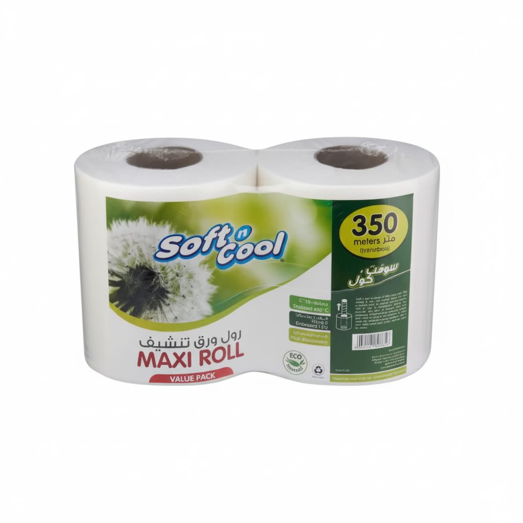 Sterilised, High Absorbency, Eco Friendly Embossed Maxi Roll, 2 Rolls x 175meters