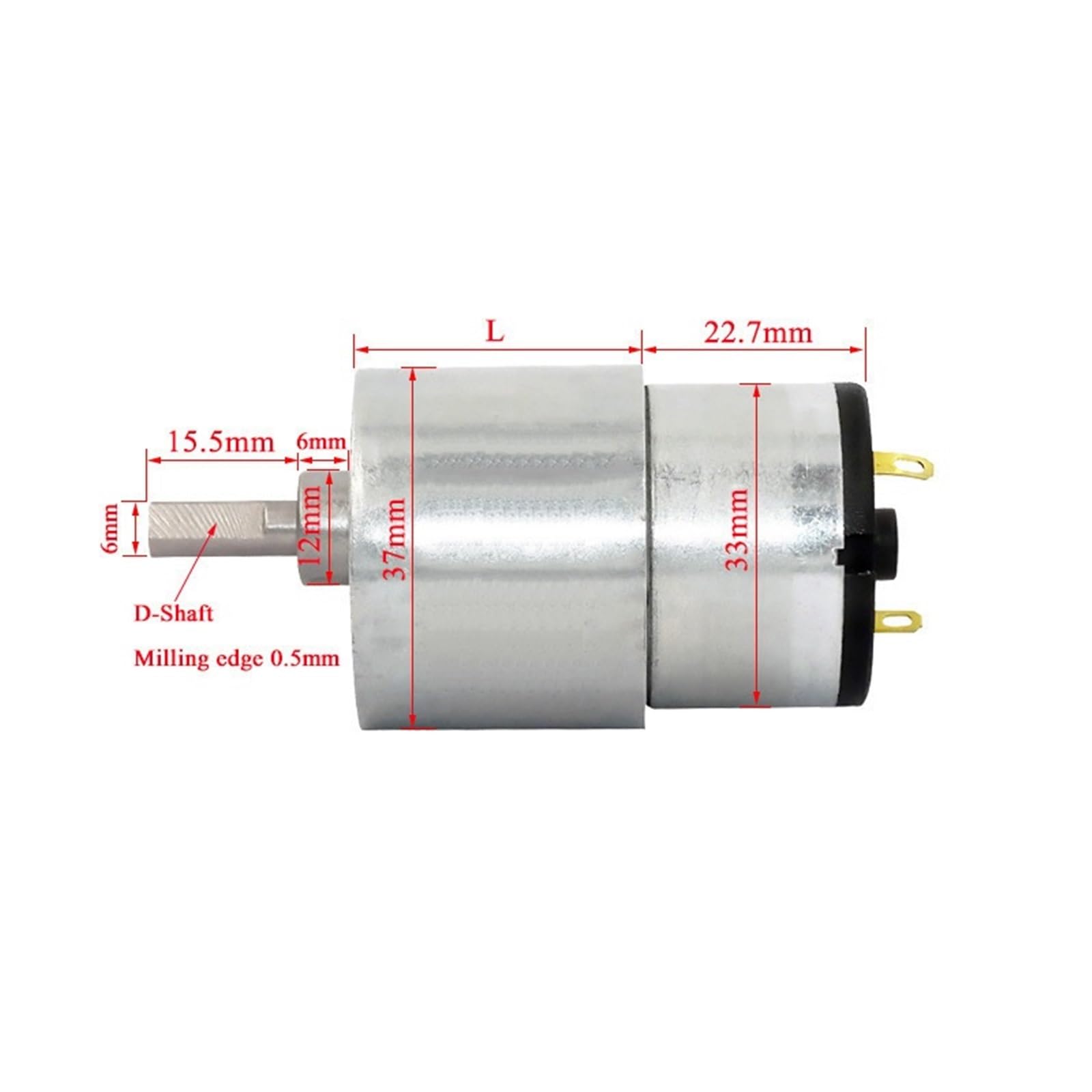 Motor Reductor de Velocidad de CC JGB37-520 de 24 V(24V 35 RPM)
