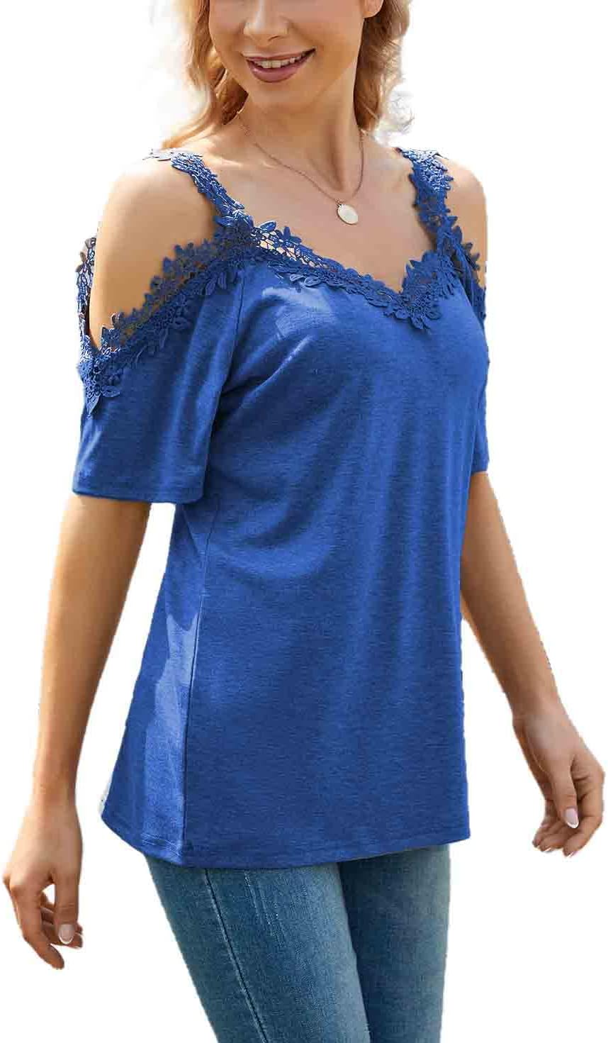 KKG Womens Sexy Cold Shoulder Tops, Casual Off Shoulder Open Shoulder Shirts - Image 4