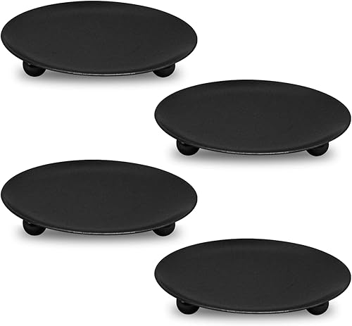 Iimin Portavelas de hierro para mesa, portavelas de pilar negro para mesa, placa decorativa de pilar, soporte de vela de pedestal para velas LED y disponible en Yaxa Colombia