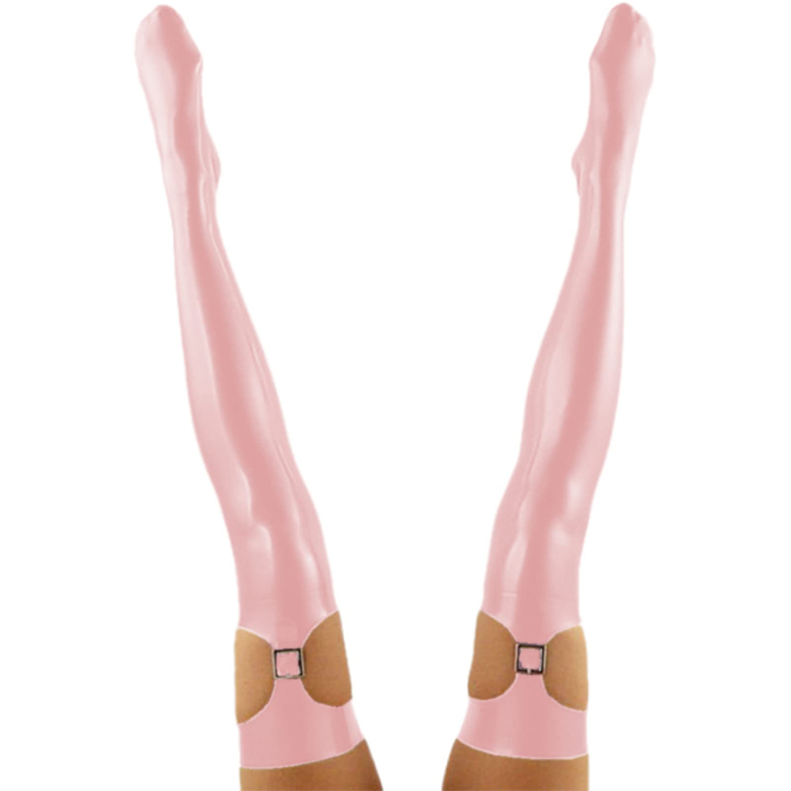 Medias elásticas hasta el muslo con aspecto húmedo, de piel de PVC, con pies altos, lencería por encima de la rodilla, loto, 7XL