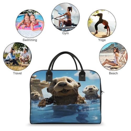Maletín con estampado de nutria para laptop ligero miniatura 4