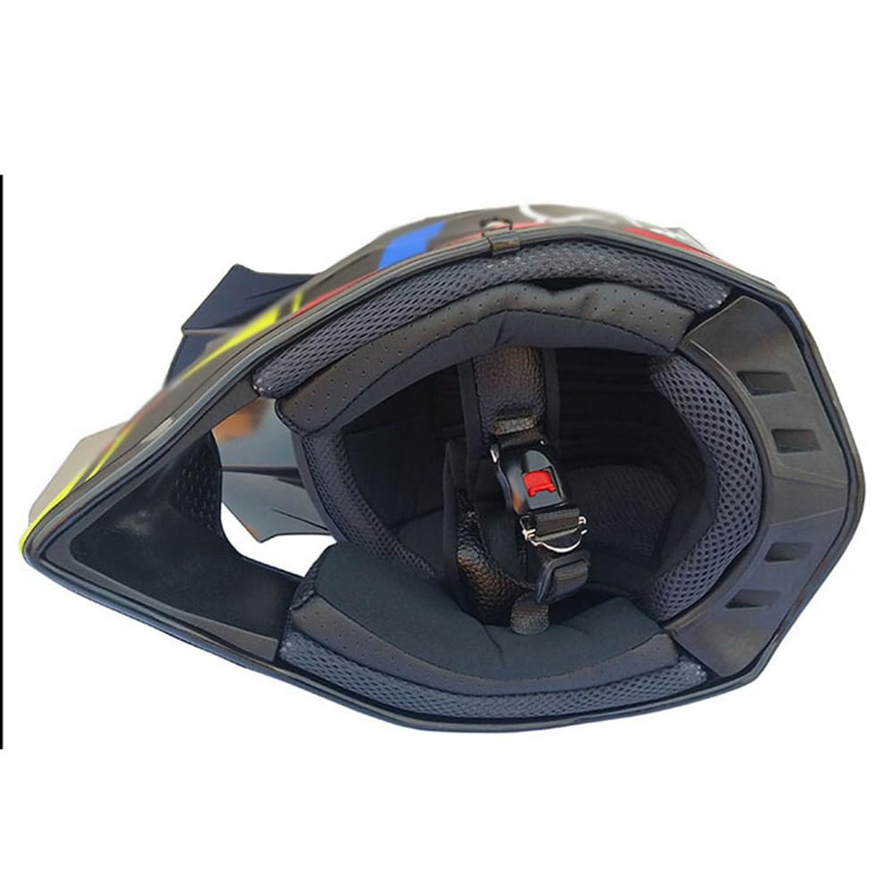 Kask motocyklowy crossowy, damski, męski, na całą twarz, kask motocrossowy, certyfikat DOT/ECE, z goglami ochronnymi, maską, rękawiczkami, kask do downhill, kask ochronny do motoroweru Cruiser Chopper