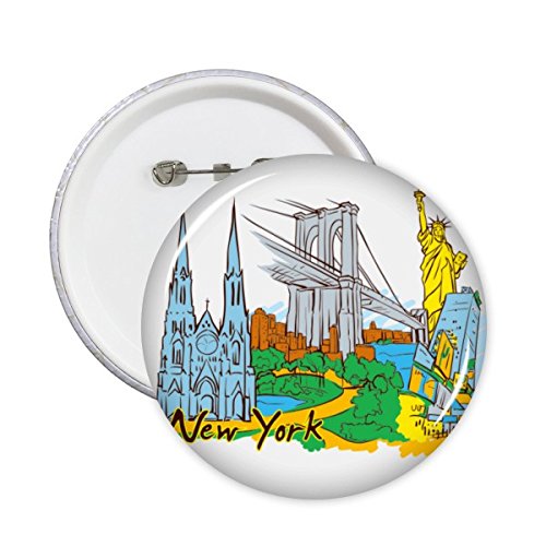Badge New York XXL DIYthinker grand macaron métallique décoratif pour veste et sac