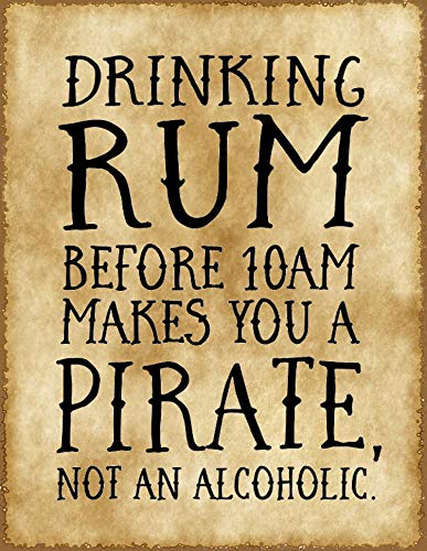 ASSCA Metal Advertising Sign Wall Door Plaque Decorative Tin Metal For Home Office Bar Coffee Shop Pub Shed Man Cave - Vintage Pirate Drink Drinking Rum Alcoholic Rustic Fun Quote