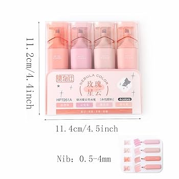 DOITOOL 6Pcs Compact Highlighter Non Bleeding Marking Pens