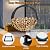 Frqianly Weather Proof Firewood Log Rack Hoop, Rust Proof Heavy Duty Round Firewood Holder for Outside, Steel Fire Wood Storage Rack for Outdoor Indoor Patio Yard Deck Porch - Black - 32 Inch