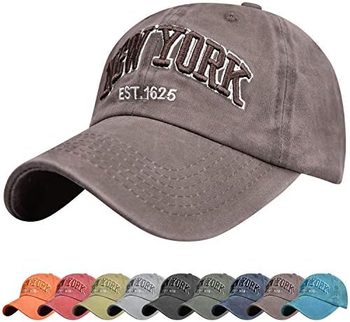 Tuopuda Baseball Cap New York Embroidery Adjustable Cap Hat Vintage Cotton Cap Summer Sun Hat Polo Sports Cap for Men Women